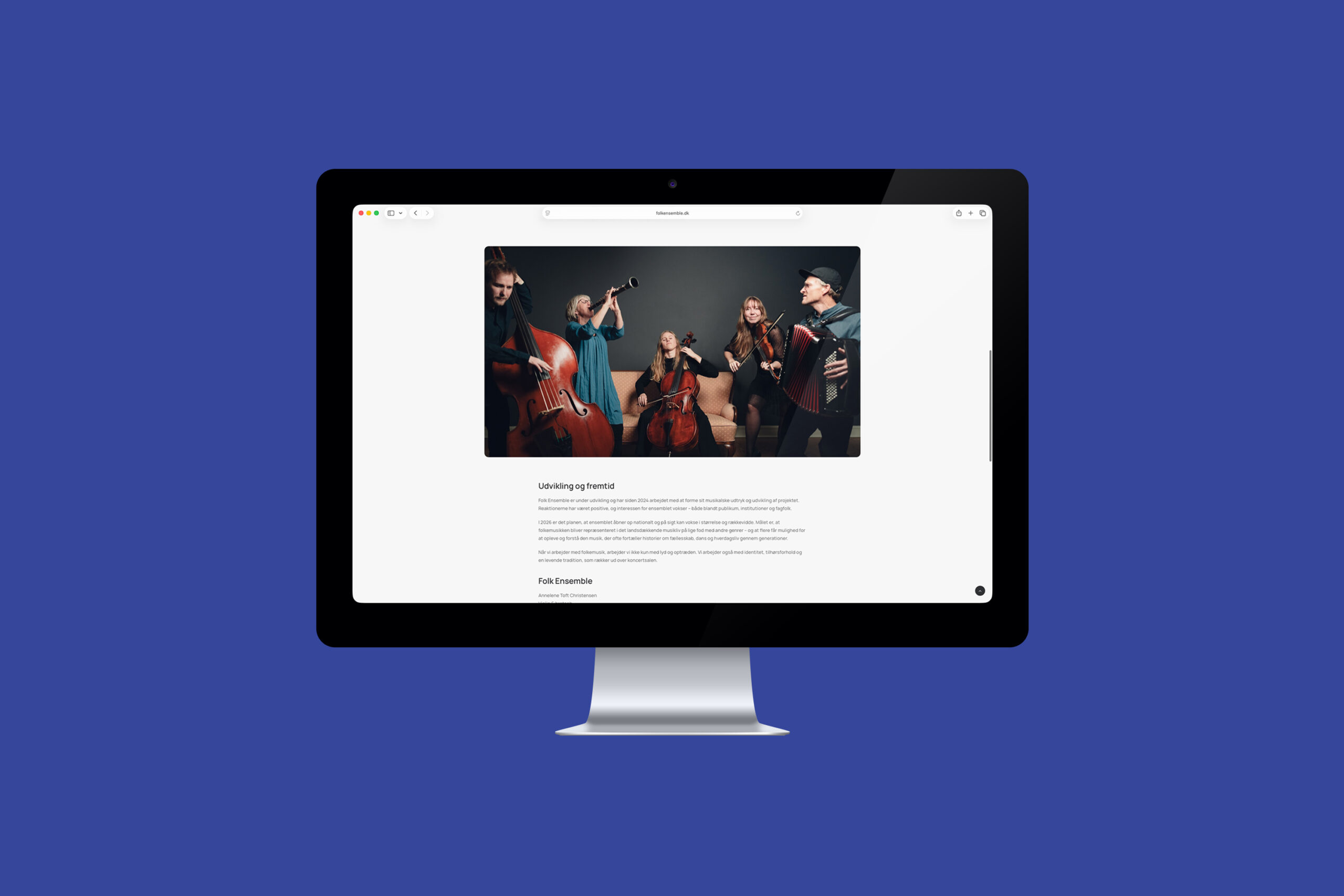 Hjemmeside for Folk Ensemble